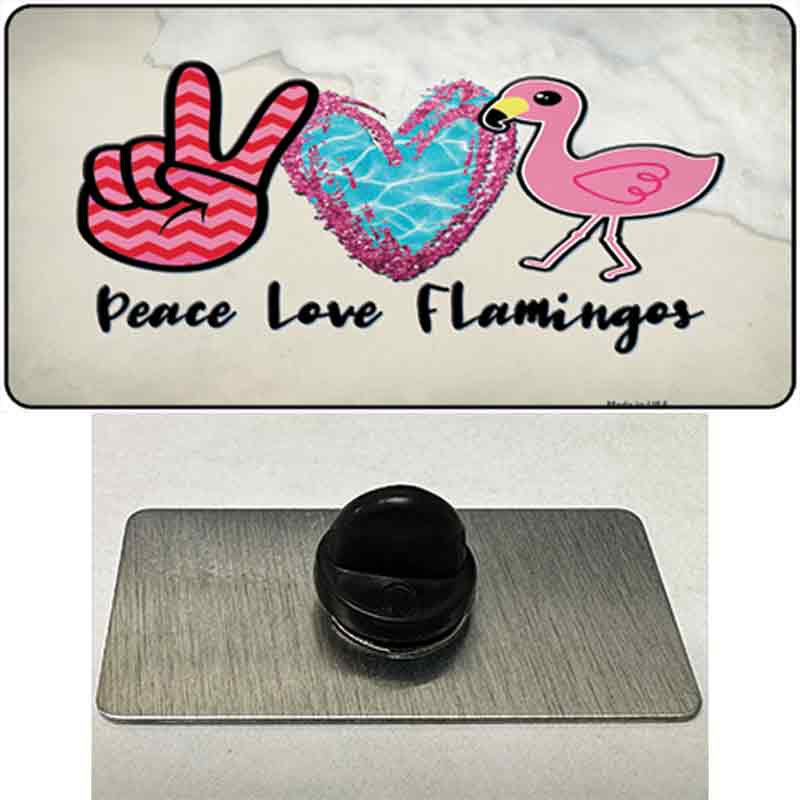 Peace Love Flamingos Novelty Metal Hat Pin