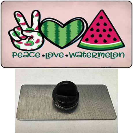 Peace Love Watermelon Novelty Metal Hat Pin