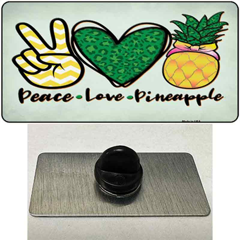 Peace Love Pineapple Novelty Metal Hat Pin