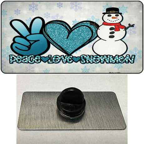 Peace Love Snowman Novelty Metal Hat Pin