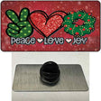 Peace Love Joy Novelty Metal Hat Pin