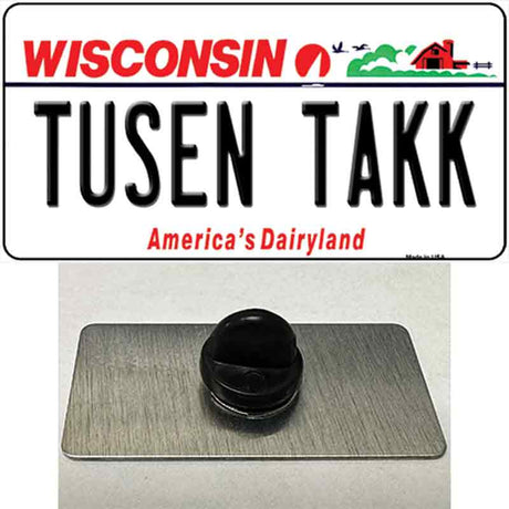 Tusen Takk Wisconsin Novelty Metal Hat Pin