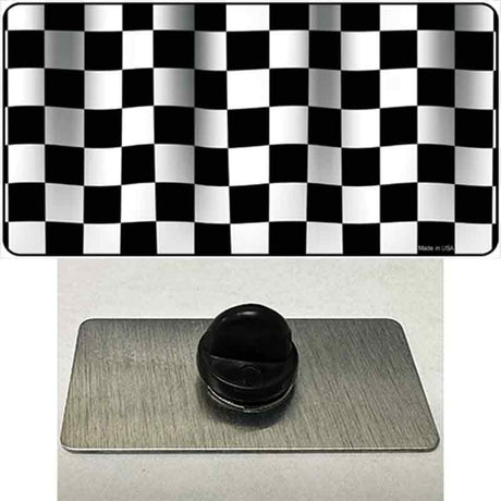 Waving Checkered Flag Novelty Metal Hat Pin