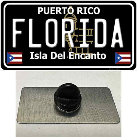 Florida Puerto Rico Black Novelty Metal Hat Pin