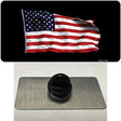 Waving American Flag Black Novelty Metal Hat Pin