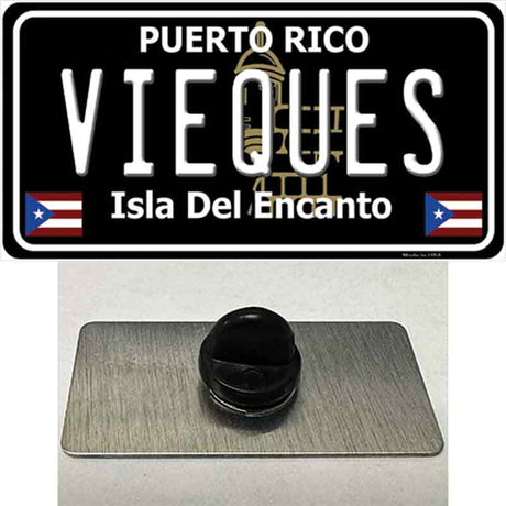 Vieques Puerto Rico Black Novelty Metal Hat Pin