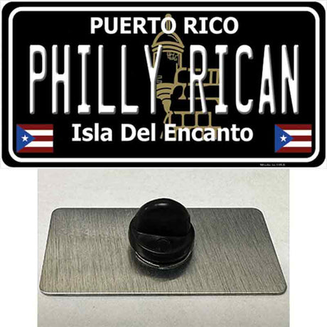 Philly Rican Puerto Rico Black Novelty Metal Hat Pin