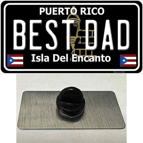 Best Dad Puerto Rico Black Novelty Metal Hat Pin