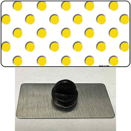 Yellow White Polka Dot Novelty Metal Hat Pin