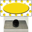 Yellow White Polka Dot Yellow Center Oval Novelty Metal Hat Pin