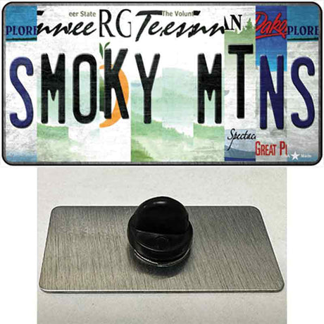 Smoky Mountains License Plate Art Novelty Metal Hat Pin