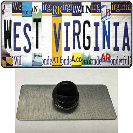 West Virginia License Plate Art Novelty Metal Hat Pin