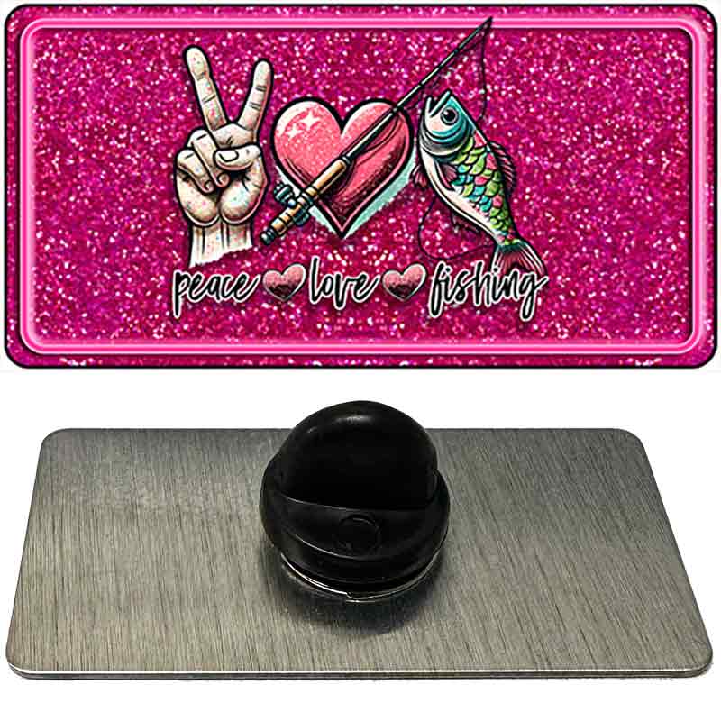 Peace Love Fishing Novelty Metal Hat Pin PIN-LP-14464