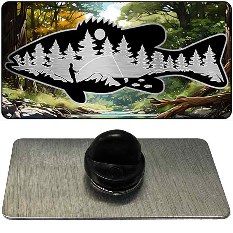 Fishing in the Pines Natures Escape Novelty Metal Hat Pin PIN-LP-14465