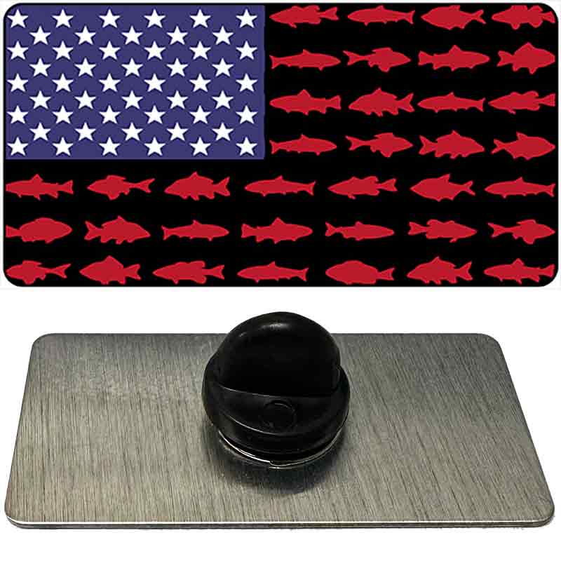 Fishermans American Flag Novelty Metal Hat Pin PIN-LP-14466