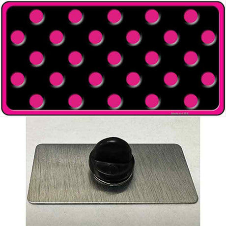 Pink Black Polka Dot Novelty Metal Hat Pin