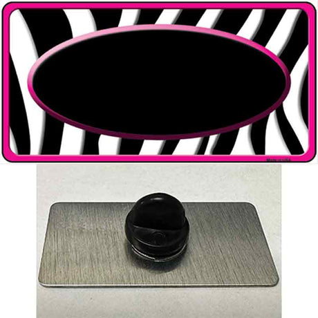 Black White Pink Zebra Center Oval Novelty Metal Hat Pin