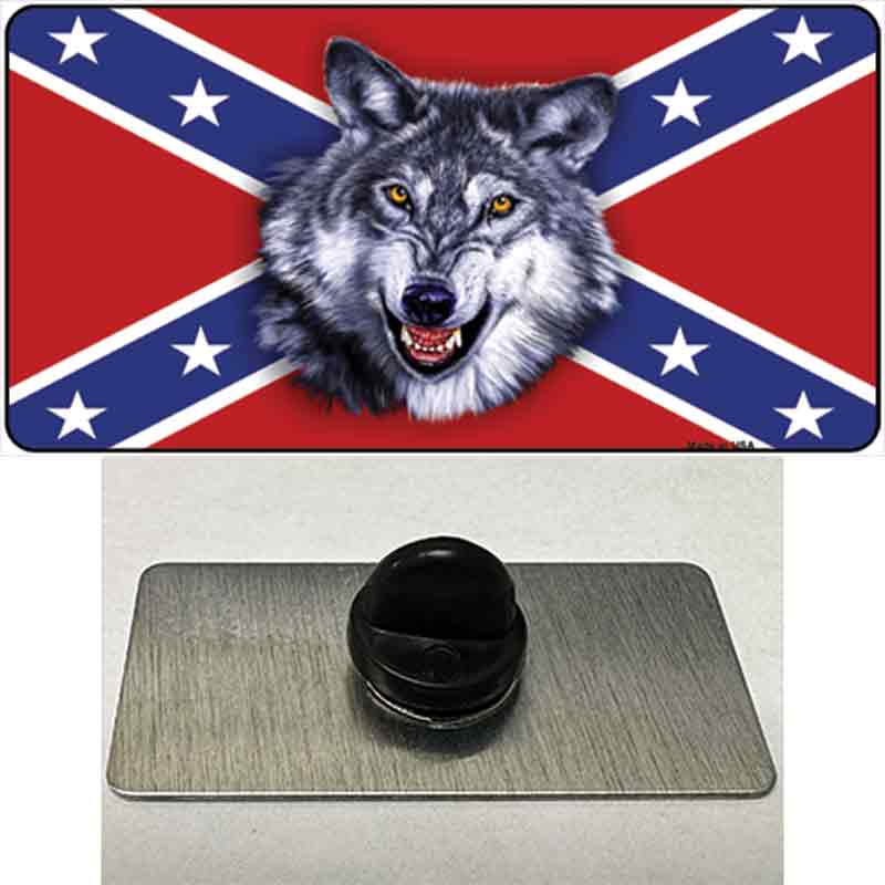 Confederate Flag Wolf Novelty Metal Hat Pin
