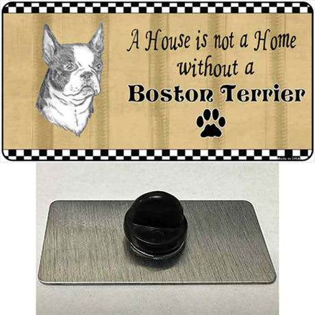 Pencil Sketch Boston Terrier Novelty Metal Hat Pin