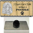 Pencil Sketch Poodle Novelty Metal Hat Pin