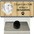 Pencil Sketch Bulldog Novelty Metal Hat Pin