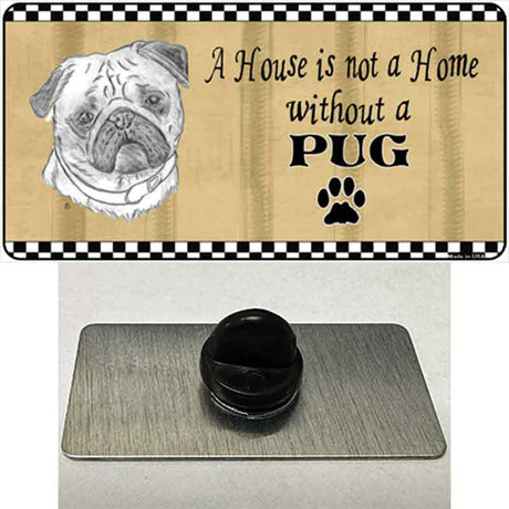 Pencil Sketch Pug Novelty Metal Hat Pin