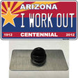 Arizona Centennial I Work Out Novelty Metal Hat Pin