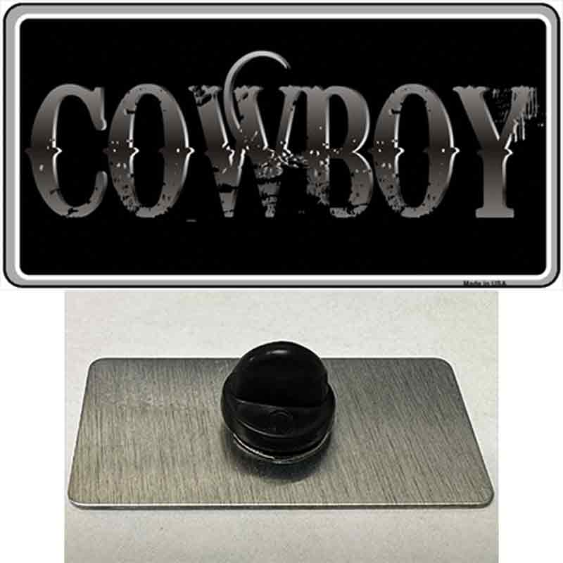 Cowboy Black Novelty Metal Hat Pin