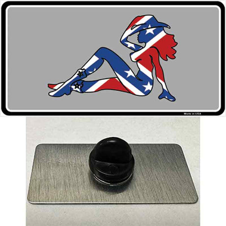 Confederate Flag Mud Flap Girl Novelty Metal Hat Pin