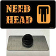 Need Head Novelty Metal Hat Pin