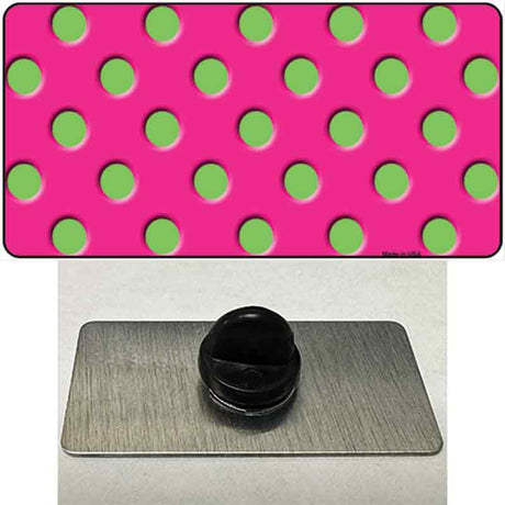 Lime Green Polka Dots Hot Pink Novelty Metal Hat Pin