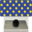 Yellow Polka Dots Royal Blue Novelty Metal Hat Pin