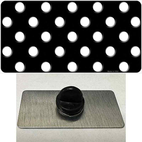 White Polka Dots Black Novelty Metal Hat Pin