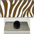 Brown White Zebra Novelty Metal Hat Pin