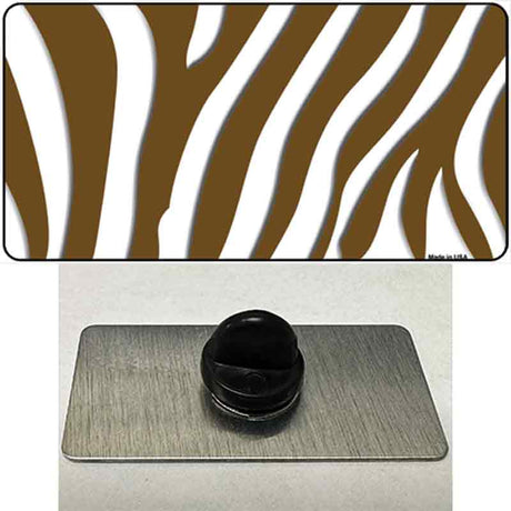 Brown White Zebra Novelty Metal Hat Pin