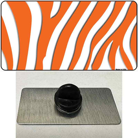 Orange White Zebra Novelty Metal Hat Pin