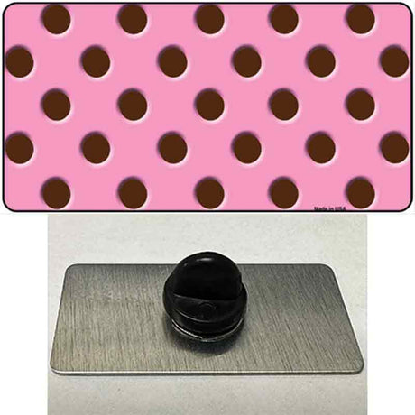 Chocolate Brown Polka Dots Pink Novelty Metal Hat Pin