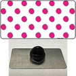 Hot Pink Polka Dots White Novelty Metal Hat Pin