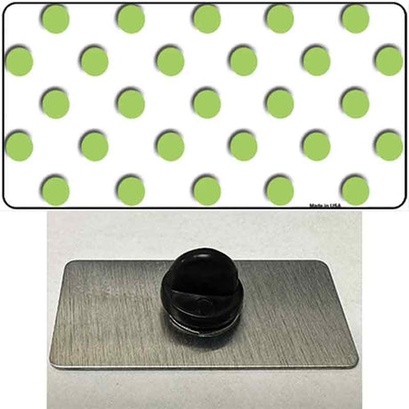 Lime Green Polka Dots White Novelty Metal Hat Pin