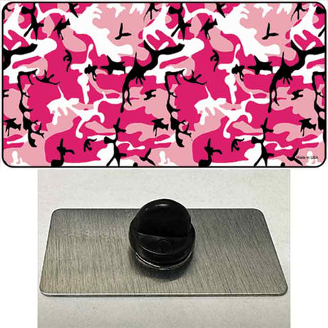 Pink Camouflage Novelty Metal Hat Pin