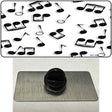 Musical Notes Black White Novelty Metal Hat Pin