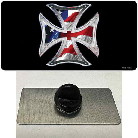 Maltese Cross Flag Novelty Metal Hat Pin