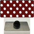 White Polka Dots Burgundy Novelty Metal Hat Pin