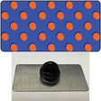 Orange Polka Dots Royal Blue Novelty Metal Hat Pin