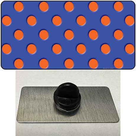 Orange Polka Dots Royal Blue Novelty Metal Hat Pin