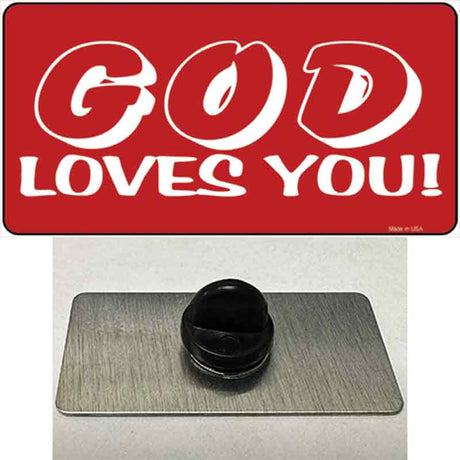 God Loves You Novelty Metal Hat Pin