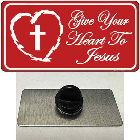 Give Your Heart To Jesus Novelty Metal Hat Pin