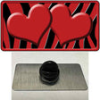 Red Black Zebra Red Centered Hearts Novelty Metal Hat Pin