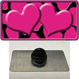 Pink Black Giraffe Pink Centered Hearts Novelty Metal Hat Pin