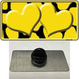 Yellow Black Giraffe Yellow Centered Hearts Novelty Metal Hat Pin